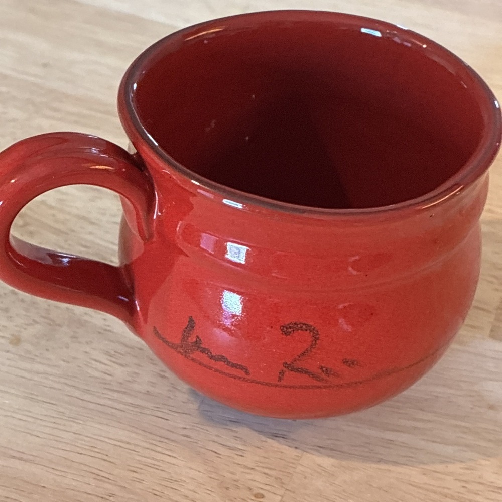 Mamma Ro Red Coffee Cup Mug Italy Pottery